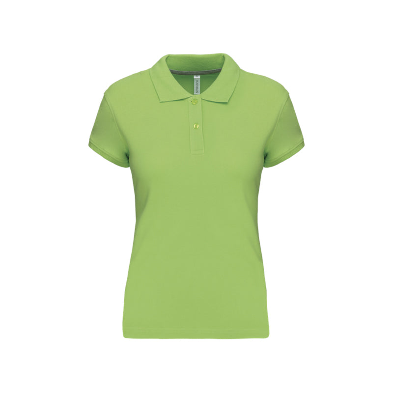 Polo à manches courtes vert citron personnalisé pour femme