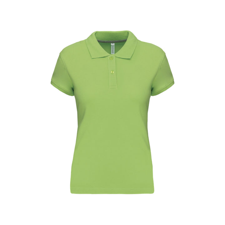 Polo à manches courtes vert citron personnalisé pour femme