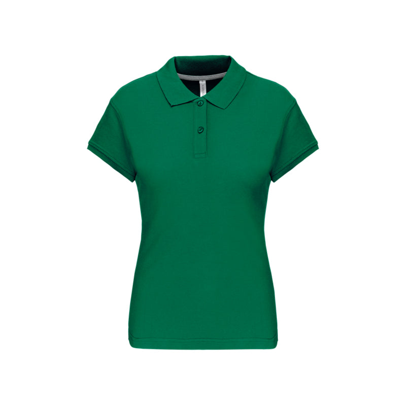 Polo à manches courtes vert personnalisé pour femme