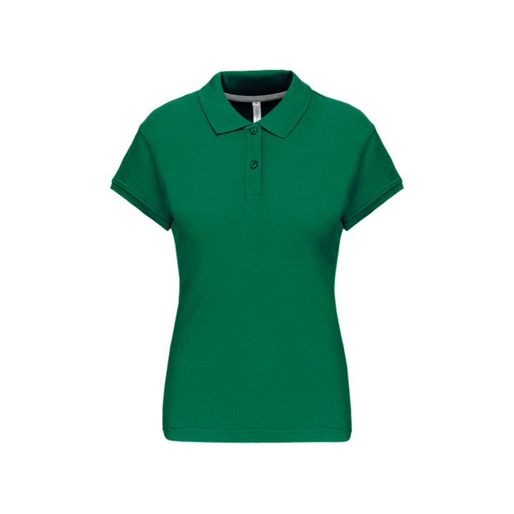 Polo à manches courtes vert personnalisé pour femme