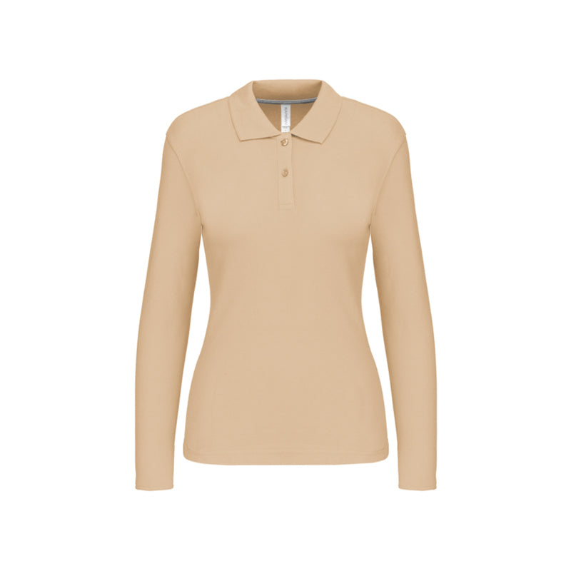 Polo beige à manches longues personnalisé pour femme