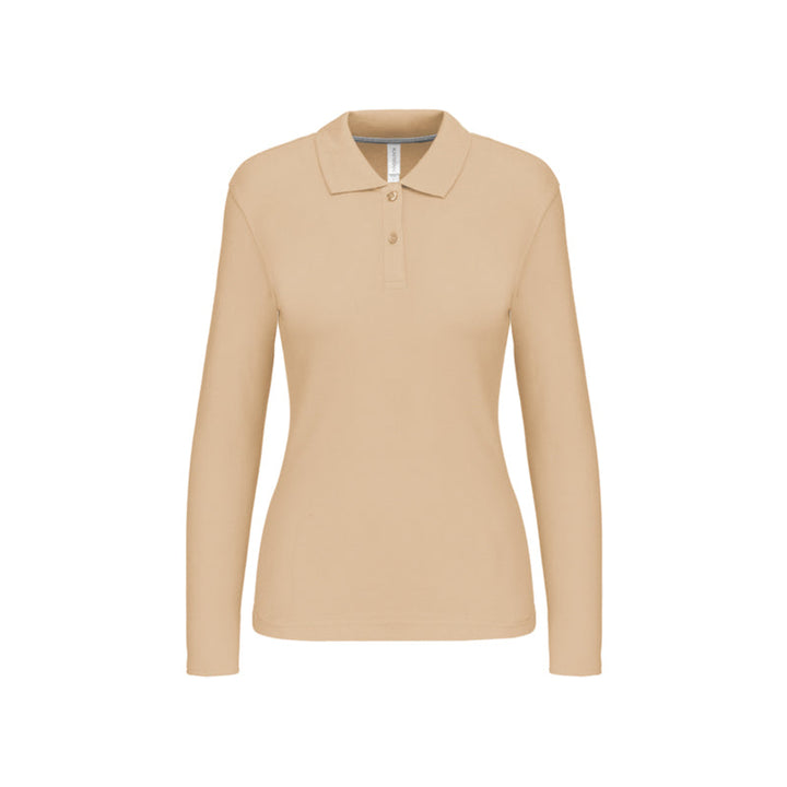 Polo beige à manches longues personnalisé pour femme