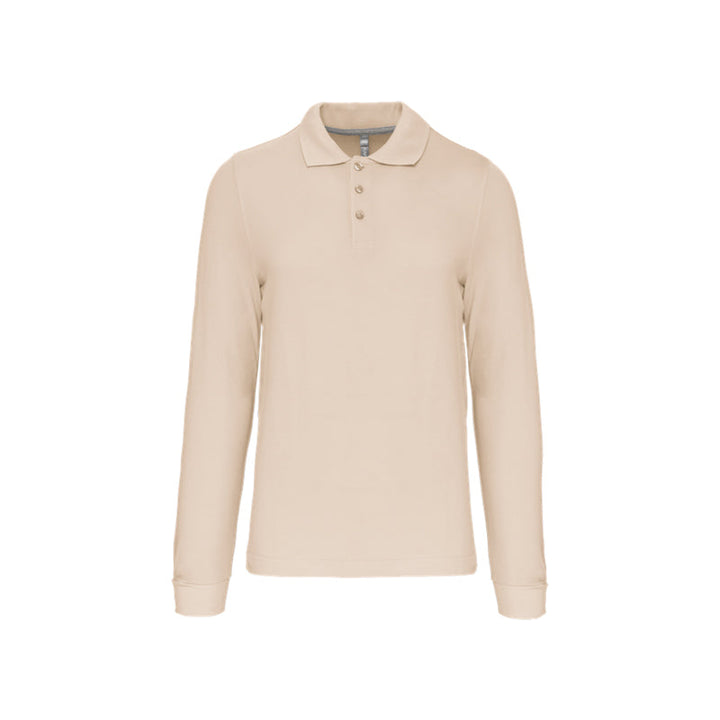 Polo beige à manches longues personnalisé pour homme