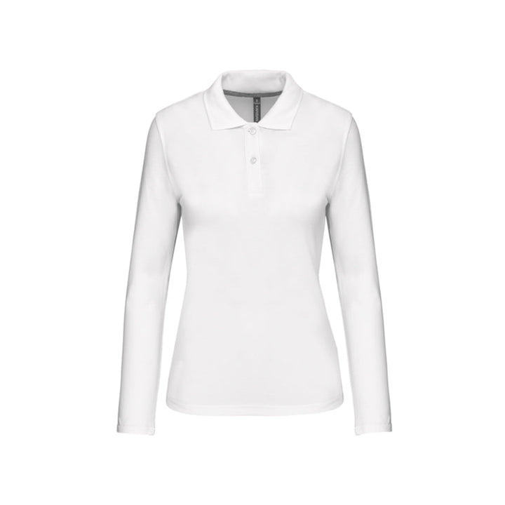 Polo blanc à manches longues personnalisé pour femme