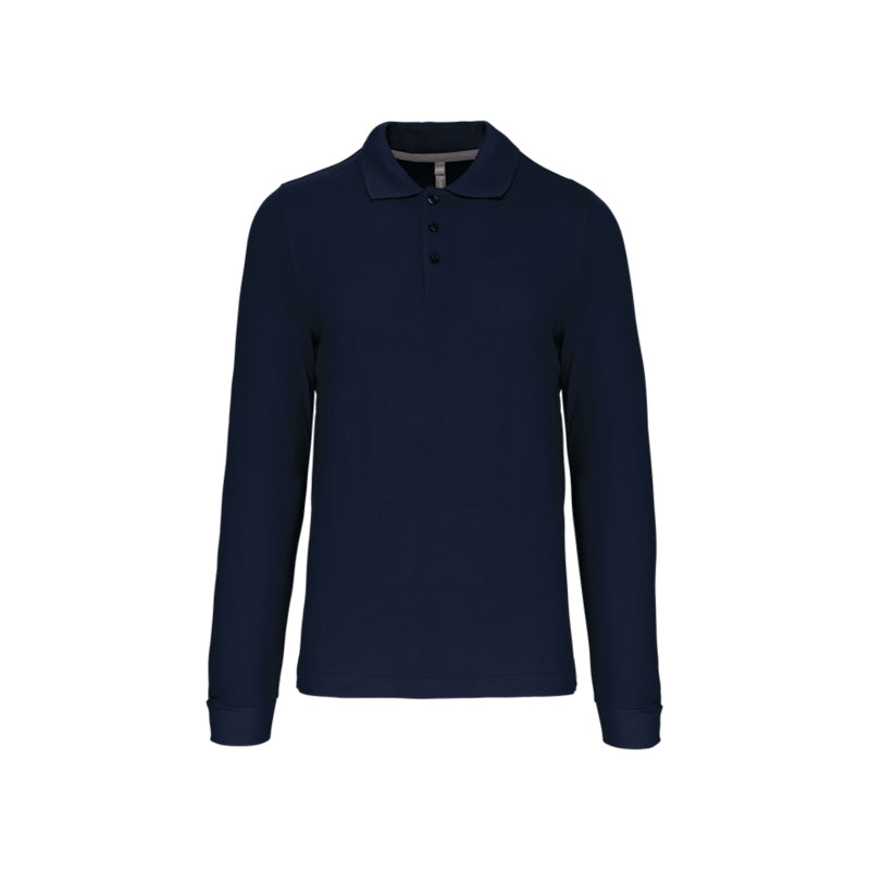Polo bleu roi à manches longues personnalisé pour homme