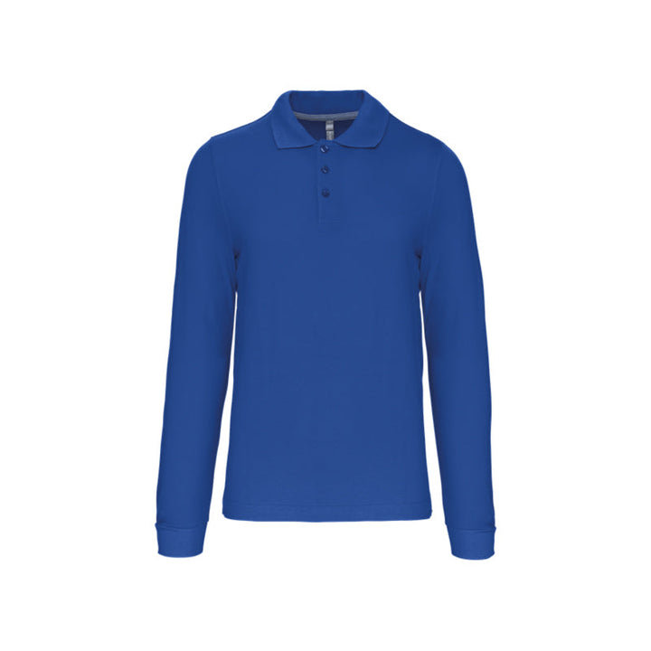 Polo bleu roi à manches longues personnalisé pour homme