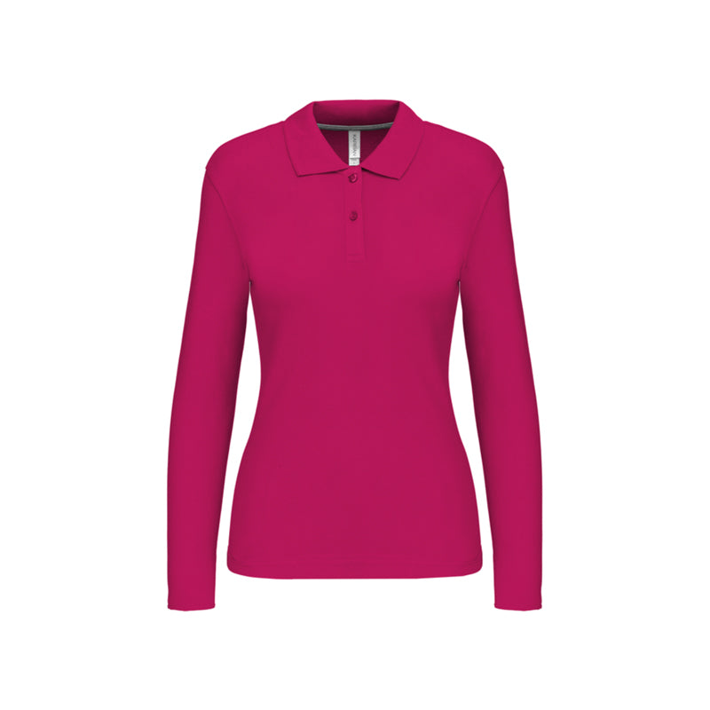 Polo fuchsia à manches longues personnalisé pour femme