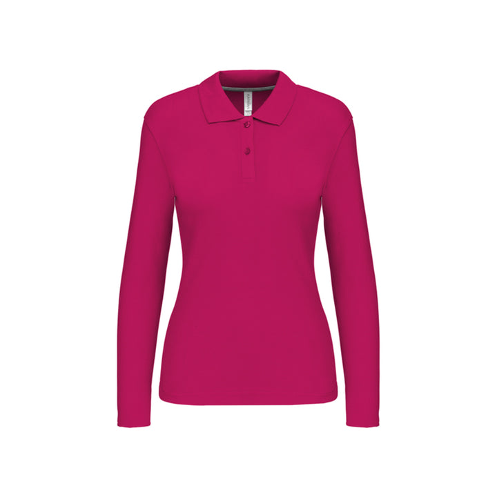 Polo fuchsia à manches longues personnalisé pour femme