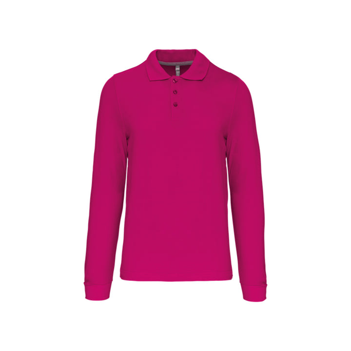 Polo fuchsia à manches longues personnalisé pour homme