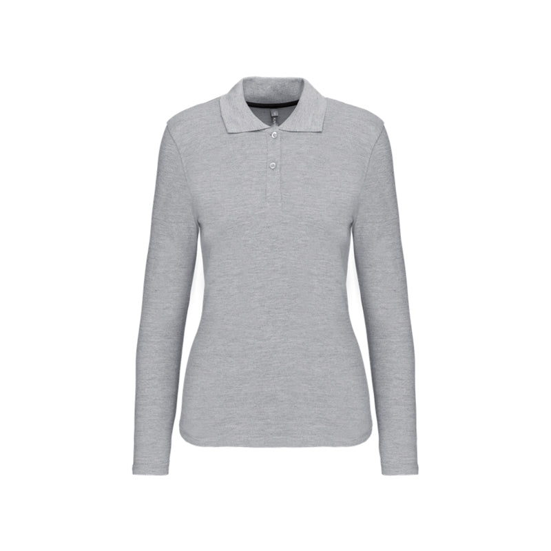 Polo gris à manches longues personnalisé pour femme