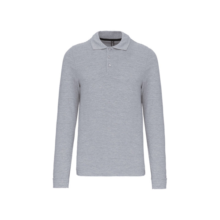 Polo gris à manches longues personnalisé pour homme