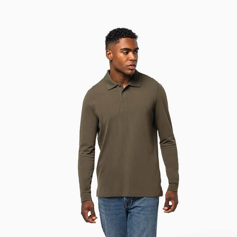 Polo à manches longues personnalisé pour homme