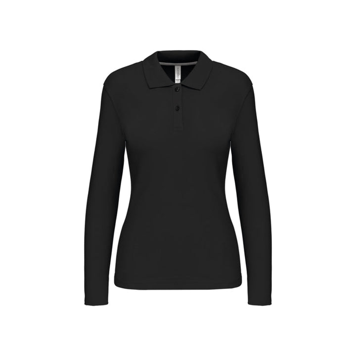 Polo noir à manches longues personnalisé pour femme