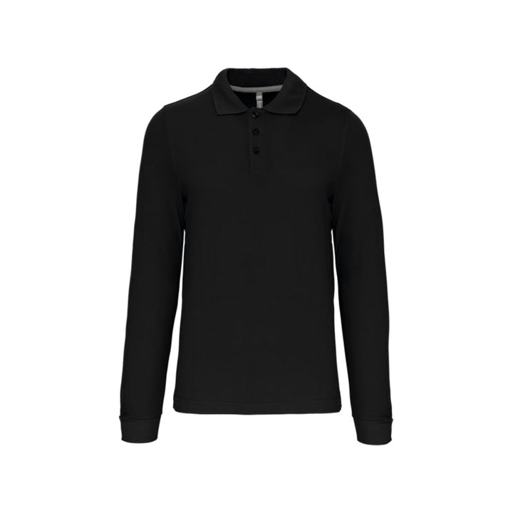 Polo noir à manches longues personnalisé pour homme