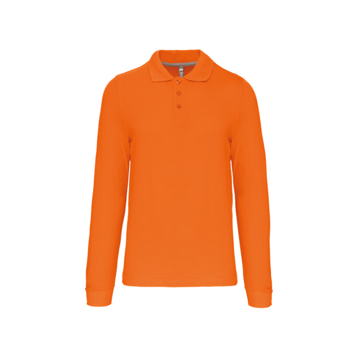 Polo orange à manches longues personnalisé pour homme