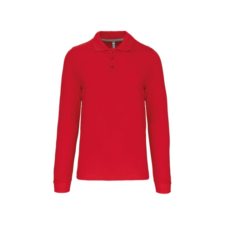 Polo rouge à manches longues personnalisé pour homme