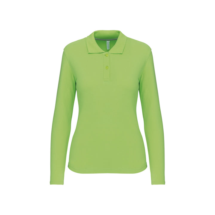 Polo vert citron à manches longues personnalisé pour femme