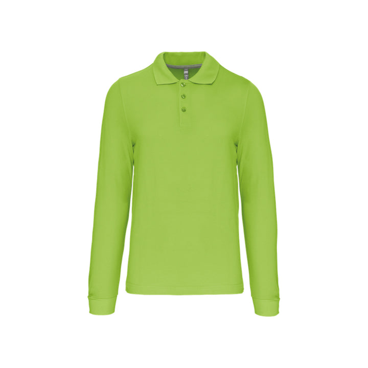 Polo vert citron à manches longues personnalisé pour homme