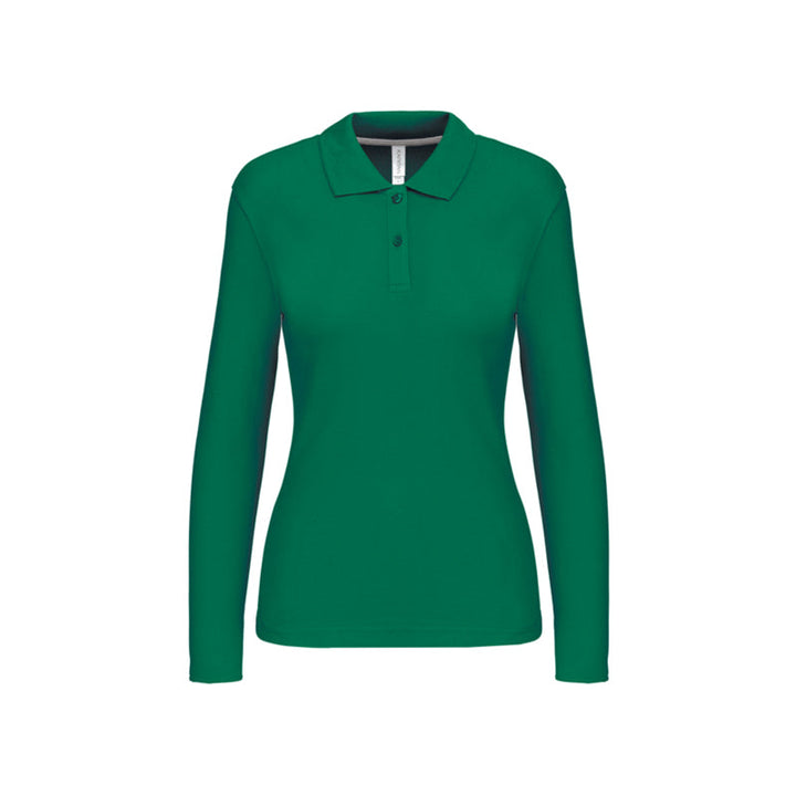 Polo vert à manches longues personnalisé pour femme