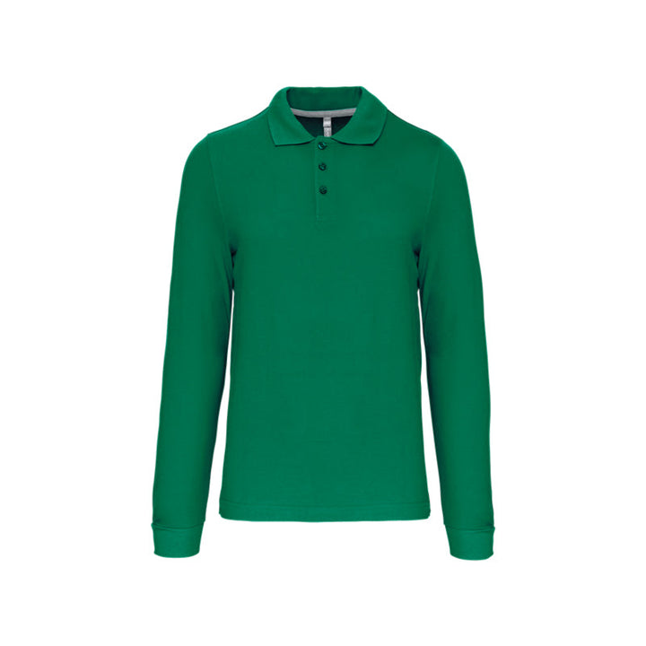 Polo vert à manches longues personnalisé pour homme