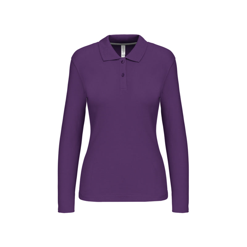 Polo violet à manches longues personnalisé pour femme