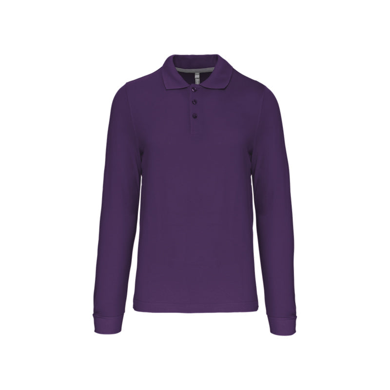 Polo violet à manches longues personnalisé pour homme