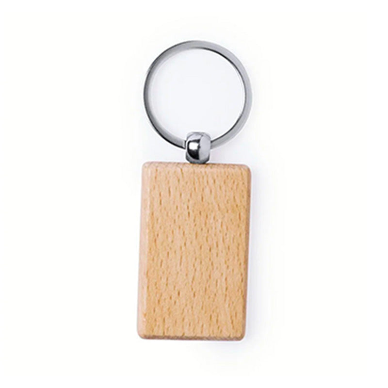 Porte-clés en bois rectangle à graver promotionnel pour entreprise personnalisable