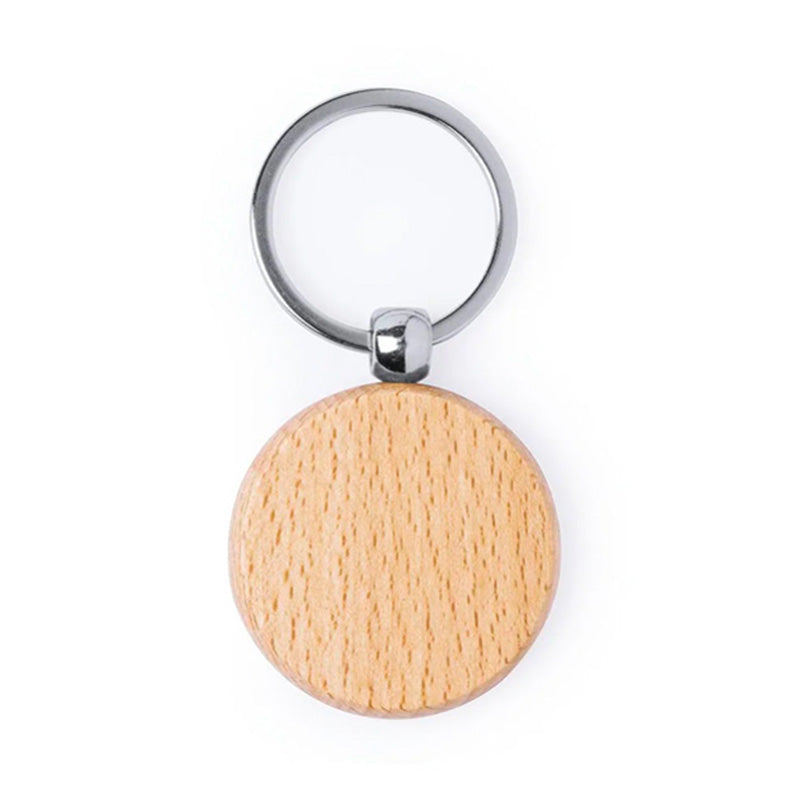 Porte-clés en bois rond à graver personnalisable pour présentation entreprise