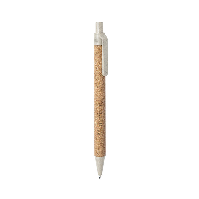 Stylo en liège blanc personnalisé