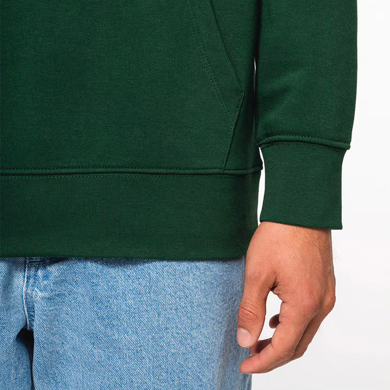 Manches du sweat-shirt personnalisé à capuche vert pour homme