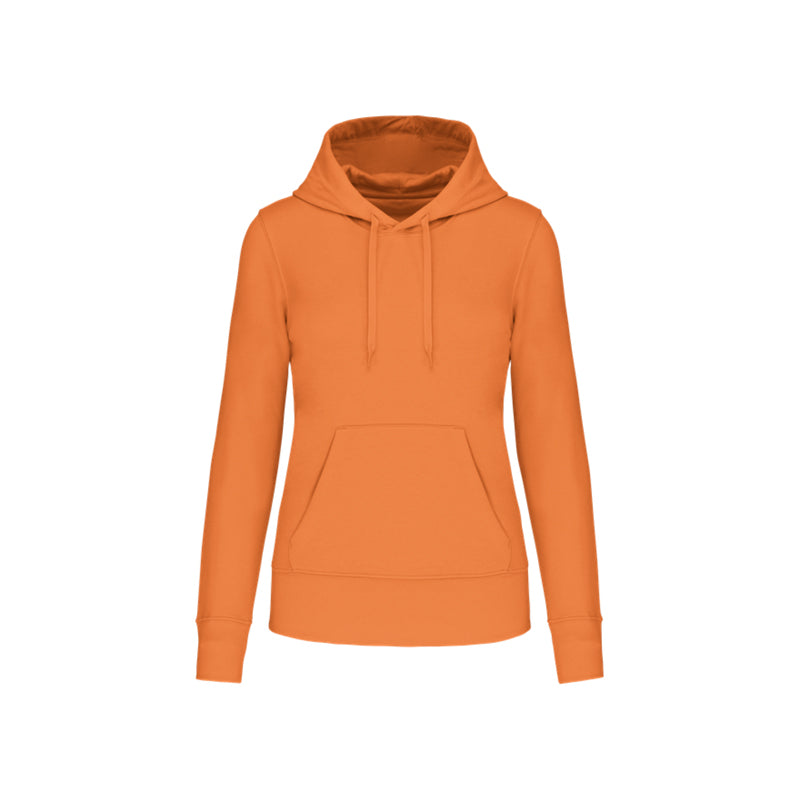 Sweat-shirt à capuche orange pour femme personnalisé