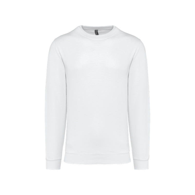 Sweat-shirt à col rond blanc personnalisé pour homme