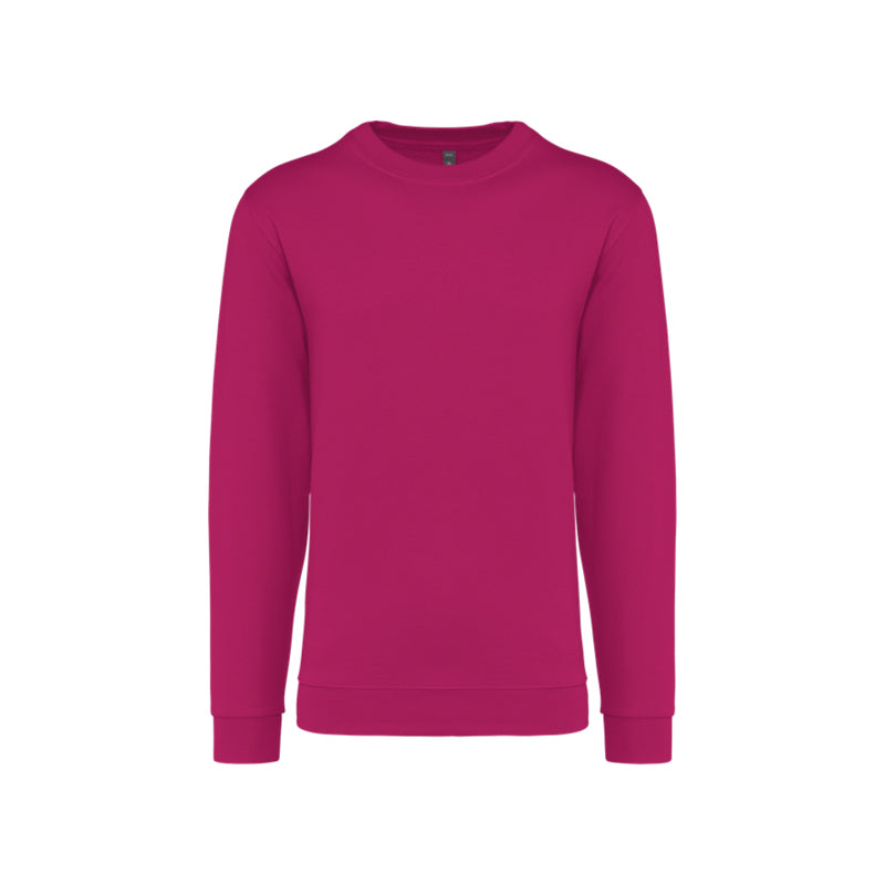 Sweat-shirt à col rond fuchsia unisexe personnalisé