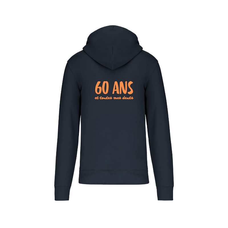 Sweat à fermeture éclair bleu marine personnalisé dans le dos