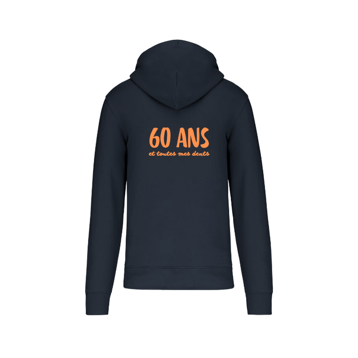 Sweat à fermeture éclair bleu marine personnalisé dans le dos
