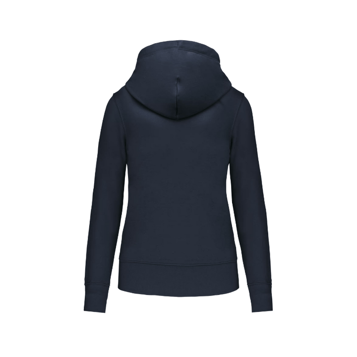 Sweat à fermeture éclair bleu marine personnalisable dans le dos coupe femme