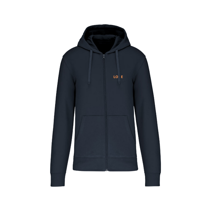 Sweat à fermeture éclair bleu marine à personnaliser