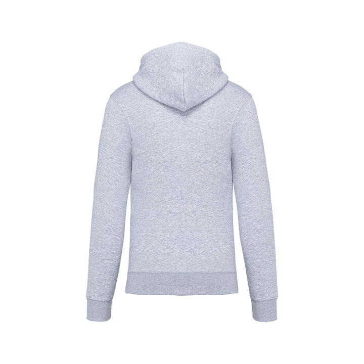 Sweat gris chiné avec un zip à personnaliser selon vos envies dans le dos