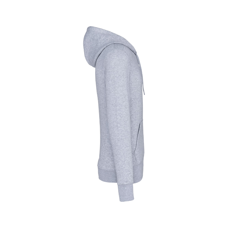 Sweat gris chiné avec un zip à personnaliser selon vos envies sur les manches
