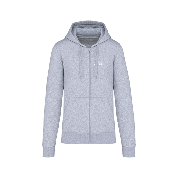 Sweat gris chiné avec un zip à personnaliser selon vos envies