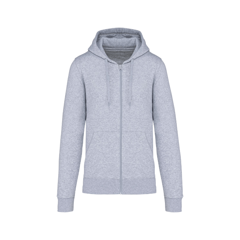 Sweat gris chiné avec un zip