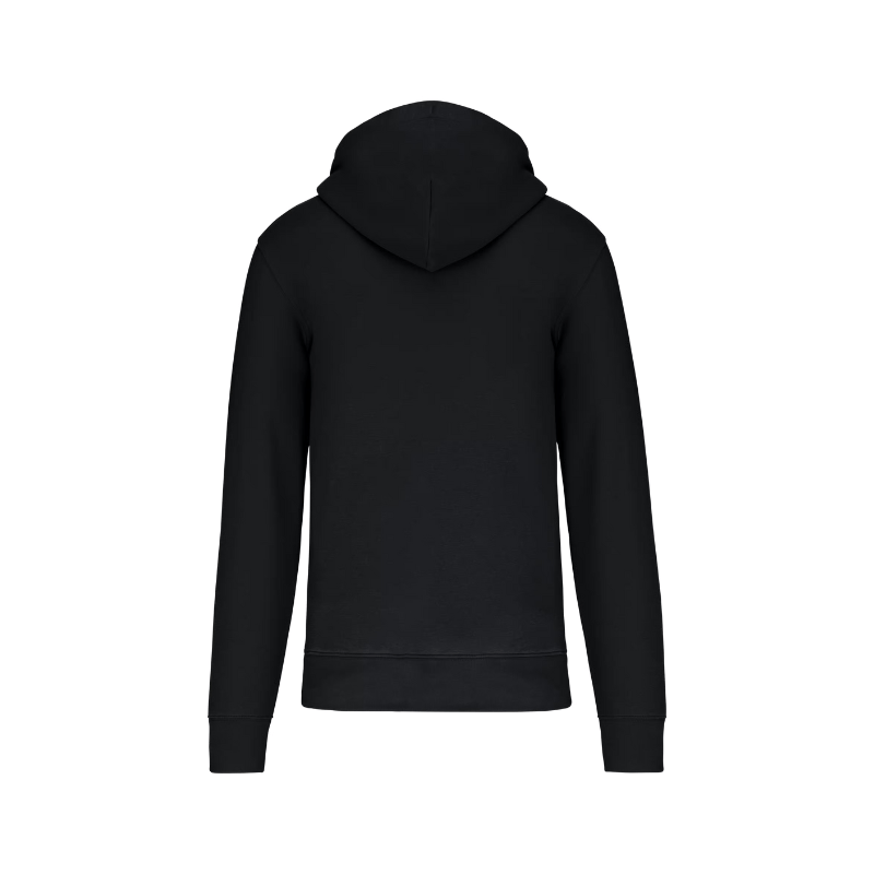Sweat noir à capuche avec une fermeture éclair à personnaliser dans le dos