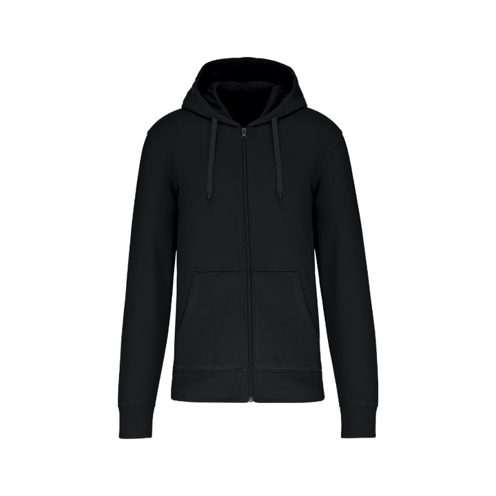 Sweat noir à capuche avec une fermeture éclair à personnaliser