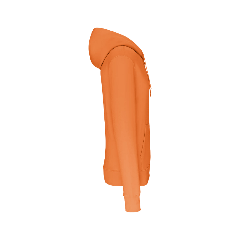 Sweat-shirt zippé orange à personnaliser sur la manche, coupe homme