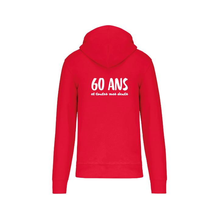 Sweat à capuche avec fermeture éclair rouge à personnaliser dans le dos cadeau idéal départ en retraite