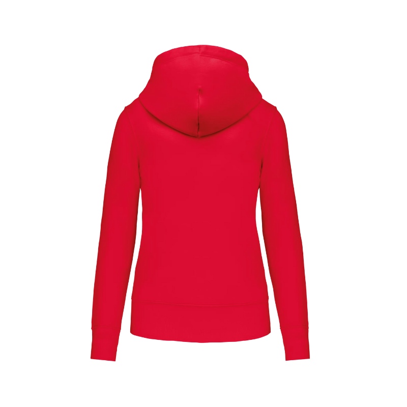 Sweat à capuche avec fermeture éclair rouge à personnaliser dans le dos