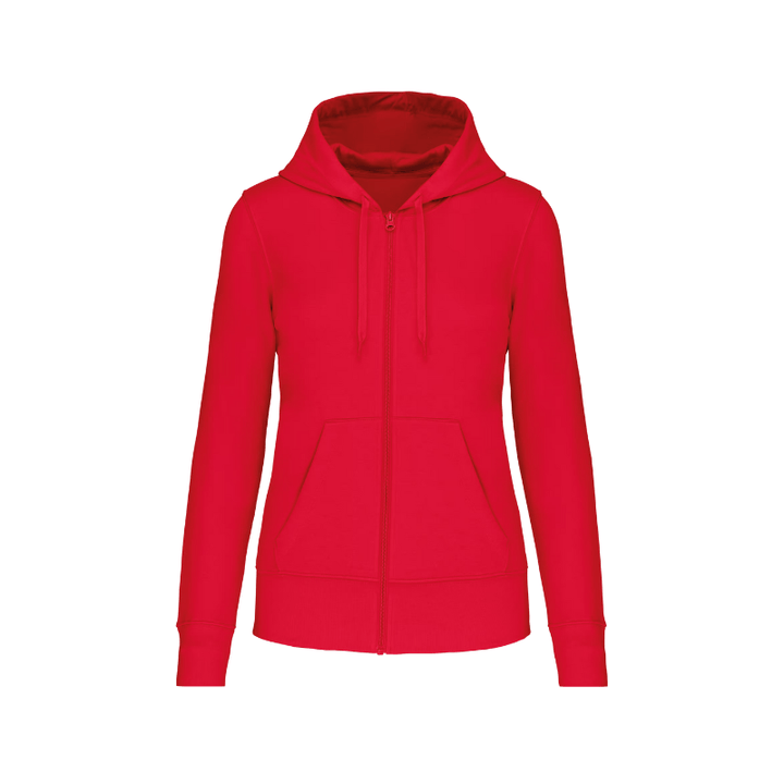 Sweat à capuche avec fermeture éclair rouge à personnaliser au niveau du coeur