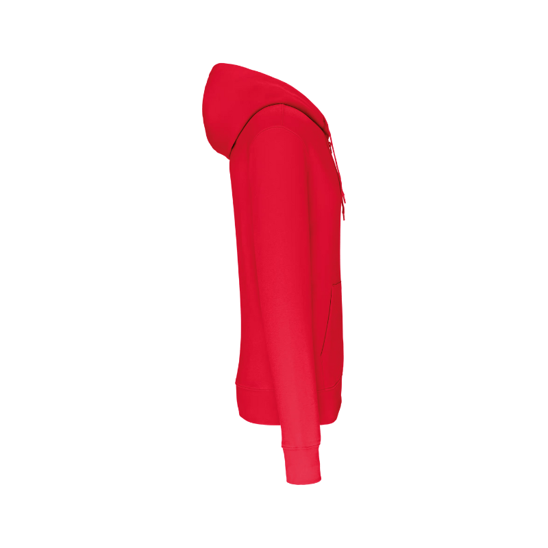 Sweat à capuche avec fermeture éclair rouge à personnaliser sur la manche