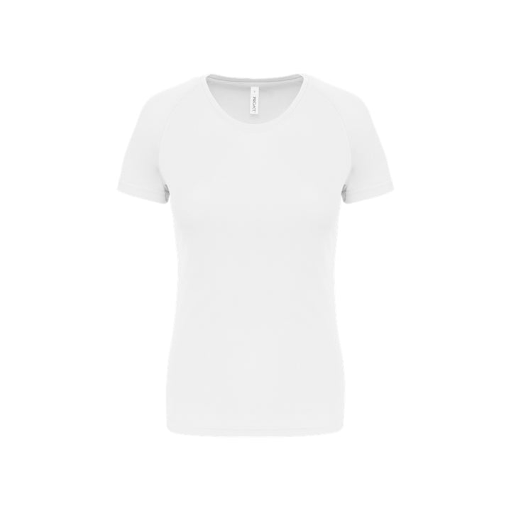 T-shirt de sport à manches courtes personnalisable pour femme blanc
