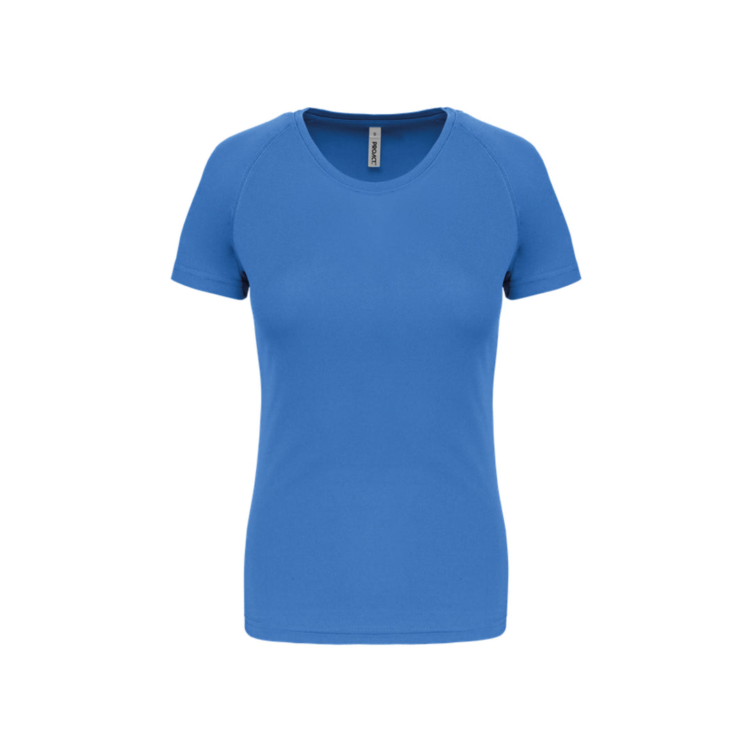 T-shirt de sport à manches courtes personnalisable pour femme bleu ciel